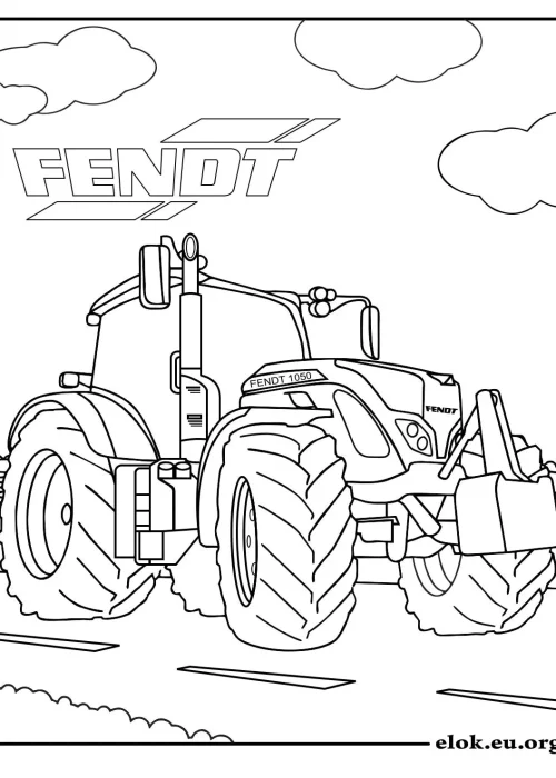 Kleurplaat van een tractor