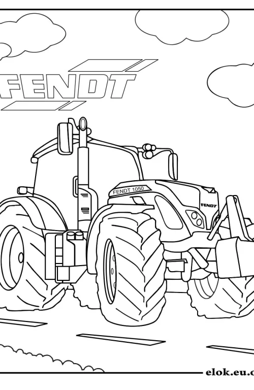 Kleurplaat van een tractor