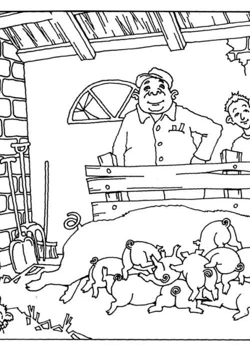 Kleurplaat kinderboerderij