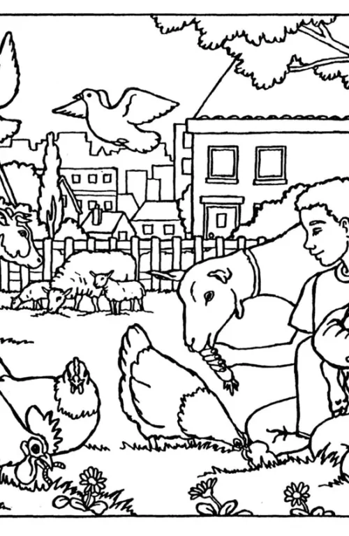 Kleurplaat kinderboerderij
