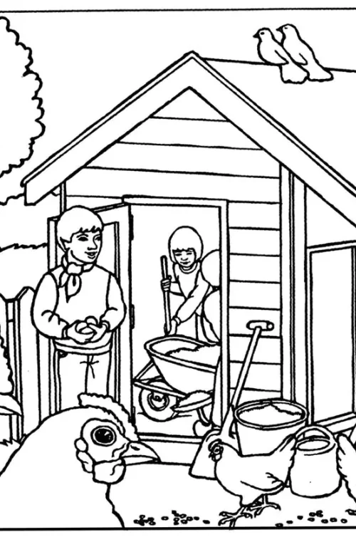 Kleurplaat kinderboerderij